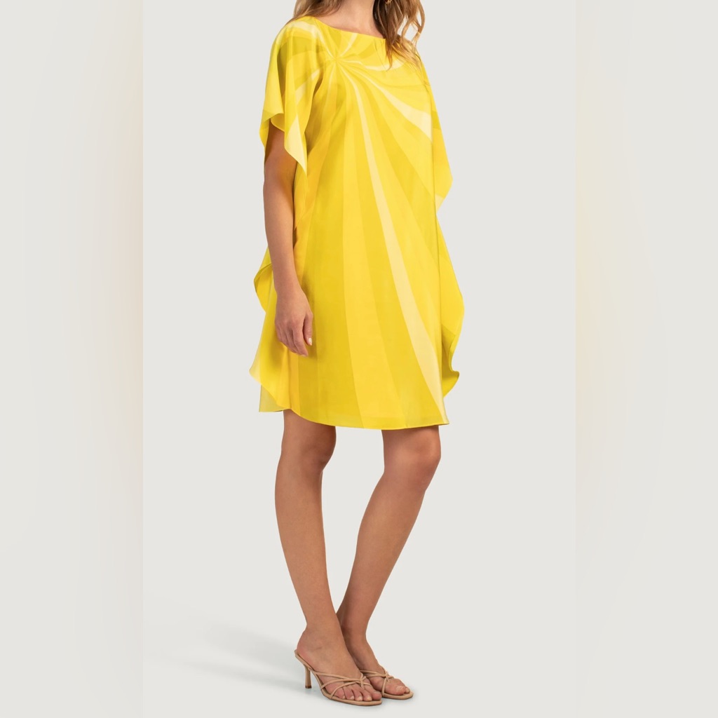 Trina Turk Vibrant Yellow Kaftan Dress Size S
